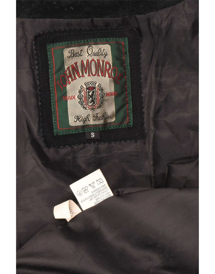 Jaqueta bomber de camurça masculina John Monroe de ajuste solto Reino Unido 36 pequena azul marinho