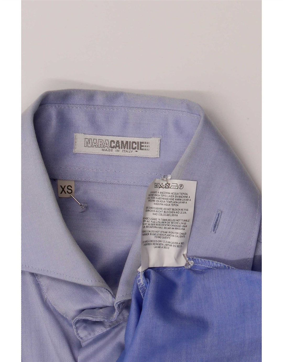 Camisa masculina Naracamicie XS azul algodão clássico