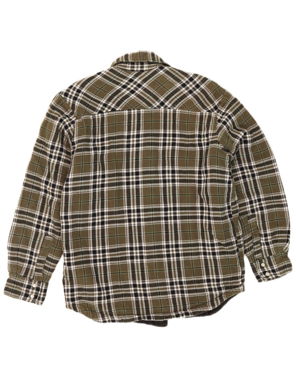 Camisa masculina de flanela Dickies Lumberjack, pequena, cáqui, xadrez, algodão