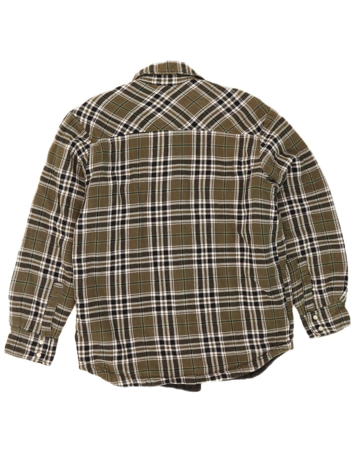 Camisa masculina de flanela Dickies Lumberjack, pequena, cáqui, xadrez, algodão