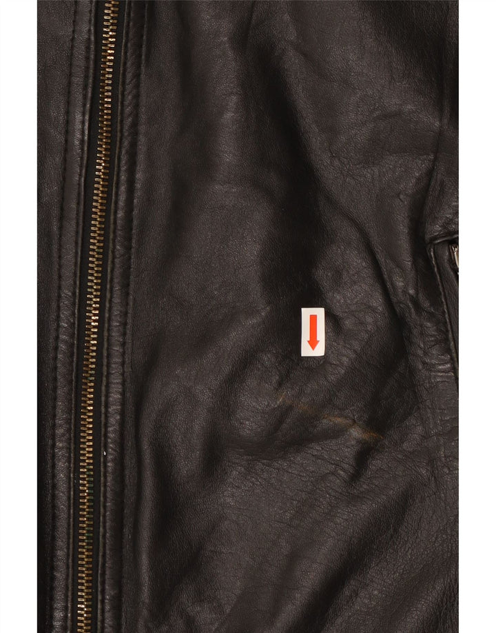 Jaqueta masculina vintage de couro Racer IT 54 XL couro preto