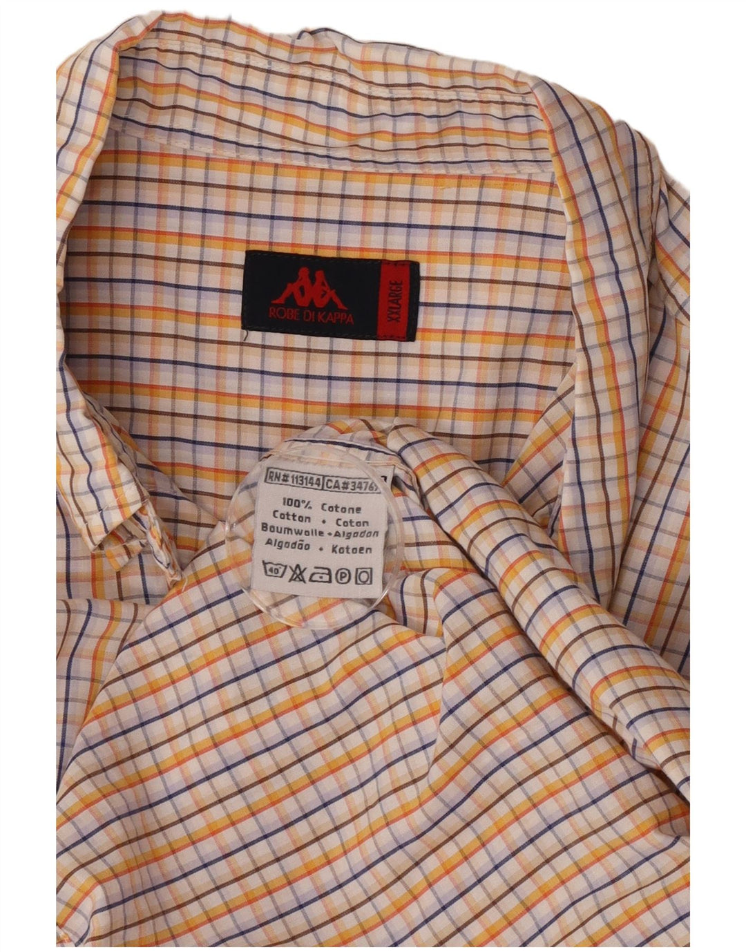 Camisa masculina de manga curta Kappa 2XL algodão xadrez multicolorido
