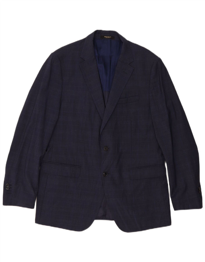 Jaqueta blazer masculina MASSIMO DUTTI com 2 botões UE 56 XL azul marinho Houndstooth