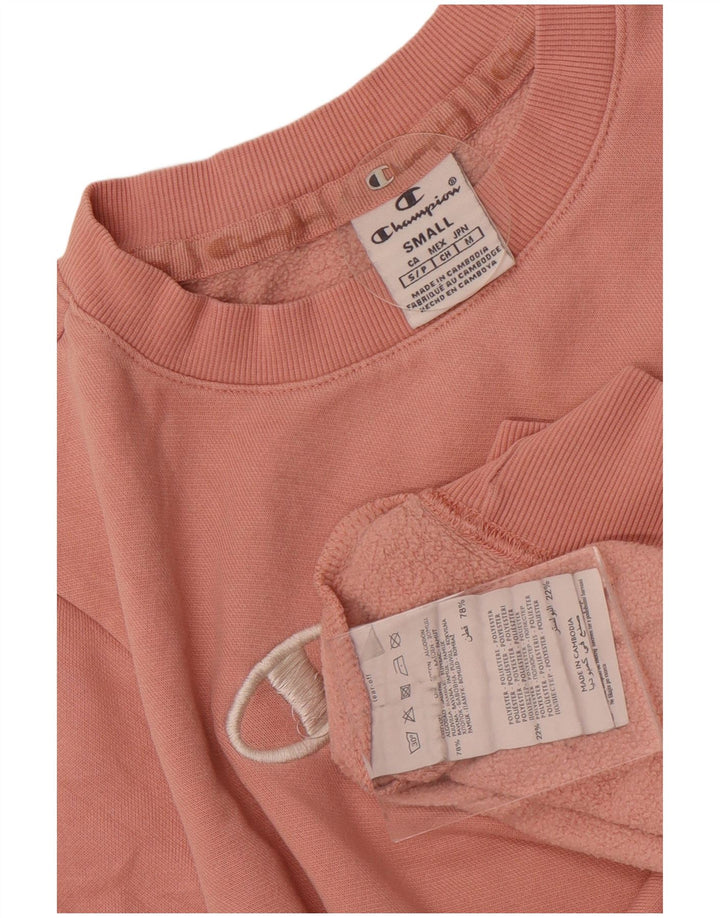 Champion moletom feminino cropped grande com estampa grande Reino Unido 10 pequeno rosa
