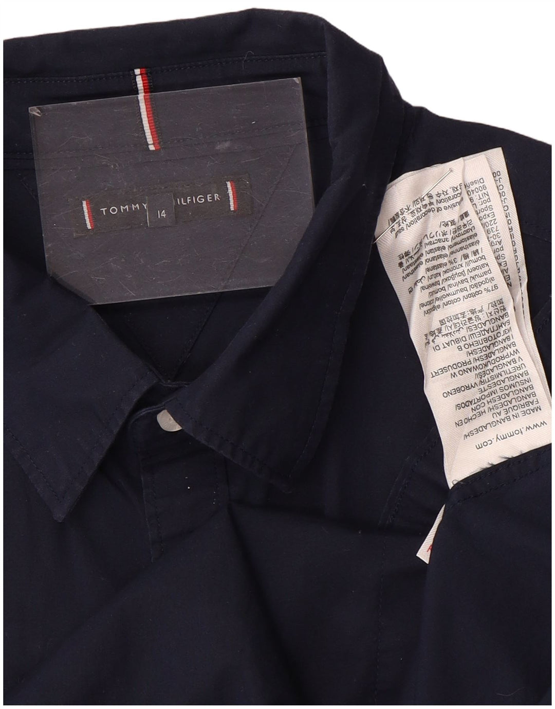 Camisa TOMMY HILFIGER Menino 13-14 Anos Azul Marinho Algodão