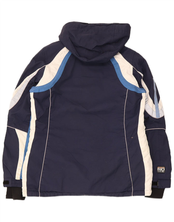 Jaqueta de esqui feminina com capuz Iguana EU 40 médio azul marinho colorblock