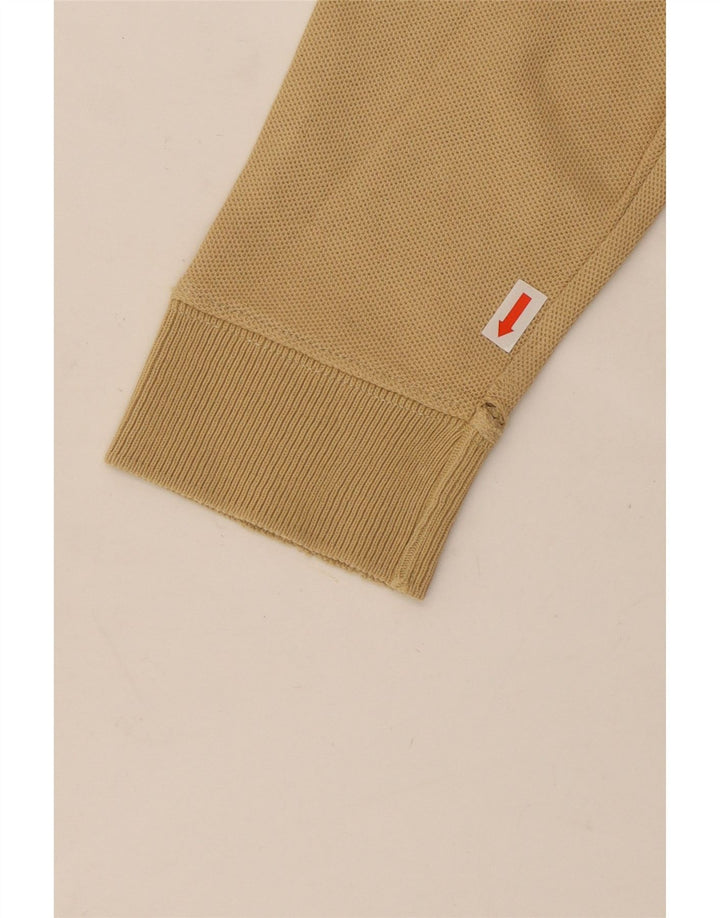 Camisa polo masculina Fila manga comprida algodão bege médio