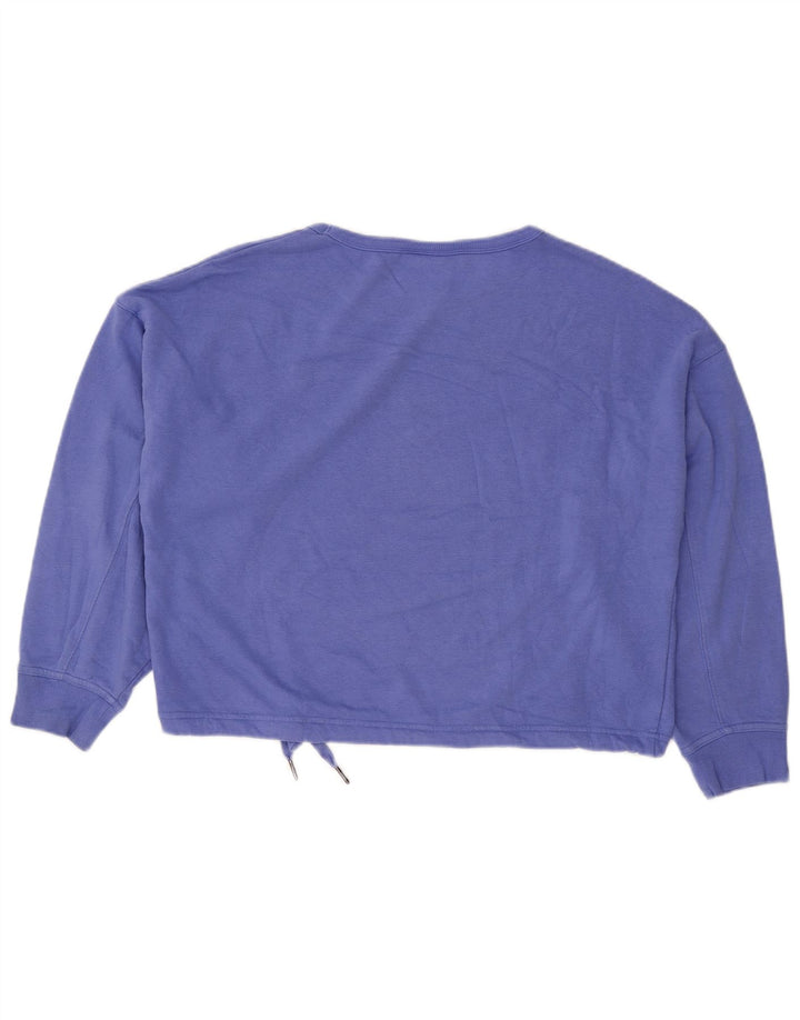 CHAMPION Suéter feminino cropped oversized Reino Unido 14 azul médio