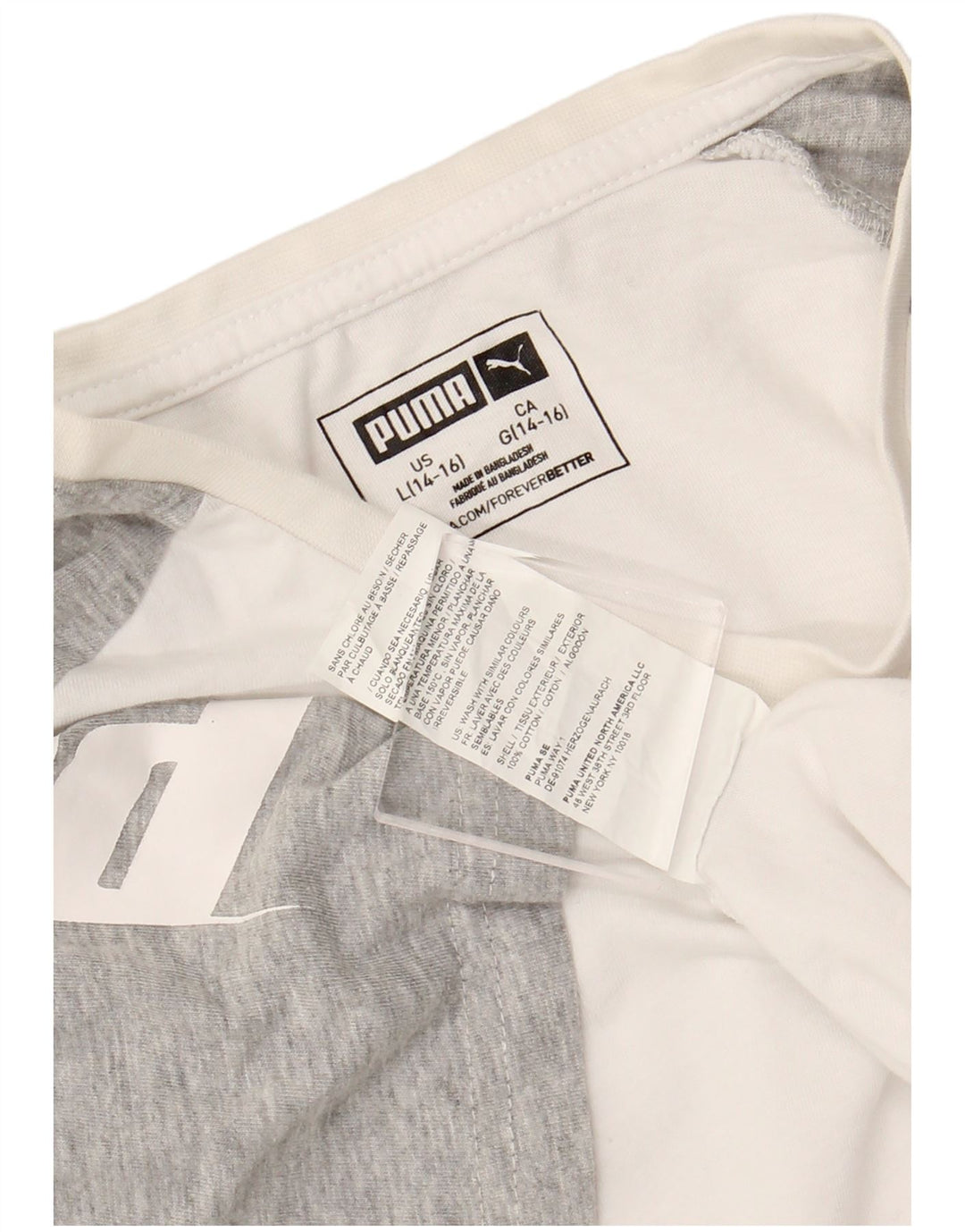 Camiseta PUMA Boys Graphic 12-13 Anos Grande Branco Colorblock Algodão