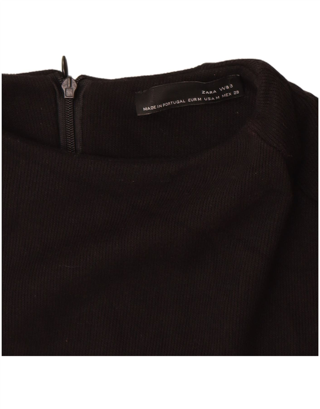 Vestido jumper feminino Zara Reino Unido 12 algodão preto médio