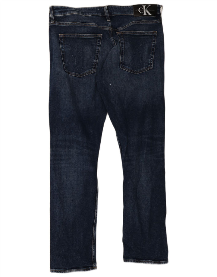 Calvin Klein Masculino Slim Jeans W34 L32 Azul Algodão