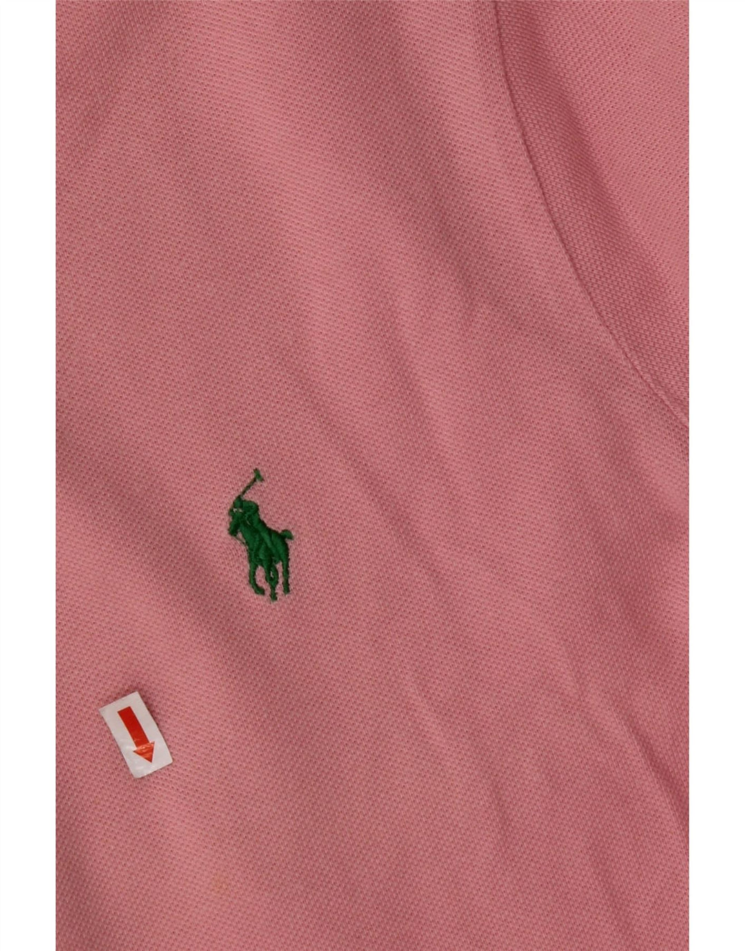 POLO RALPH LAUREN Camisa polo masculina de manga comprida com ajuste personalizado grande algodão rosa