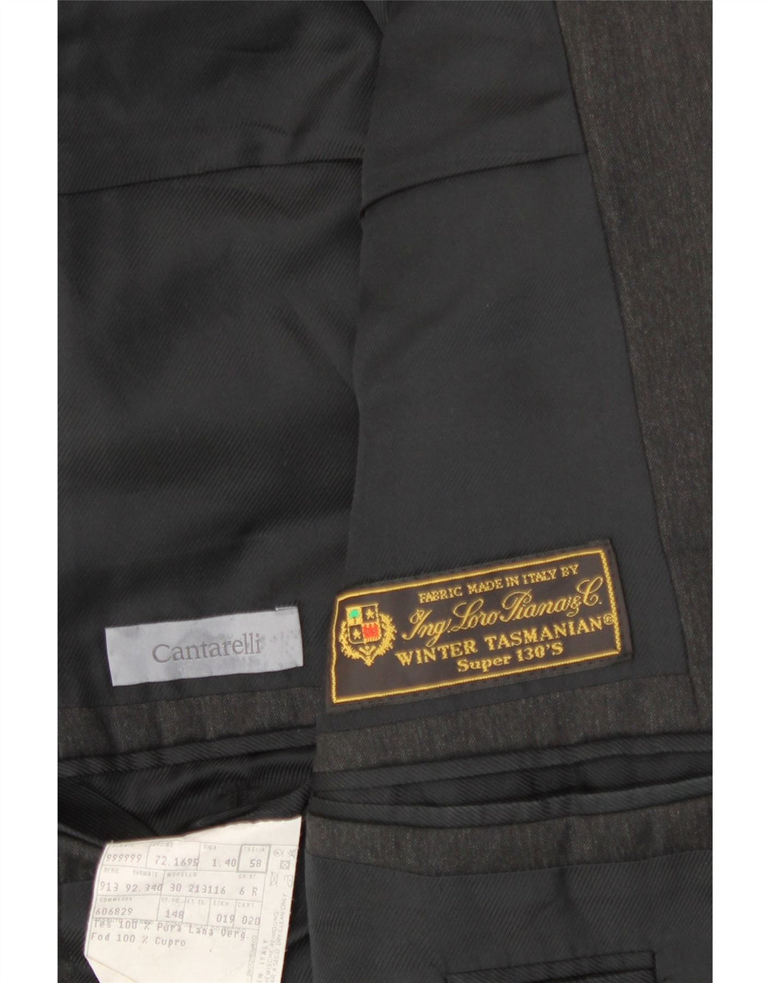 Jaqueta blazer masculina CANTARELLI Loro Piana 2 botões IT 58 4XL cinza