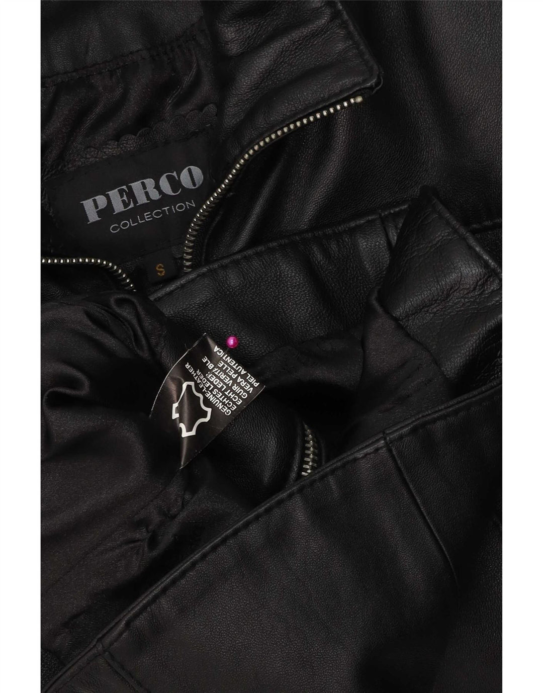 Jaqueta de couro feminina vintage Reino Unido 10 couro preto pequeno