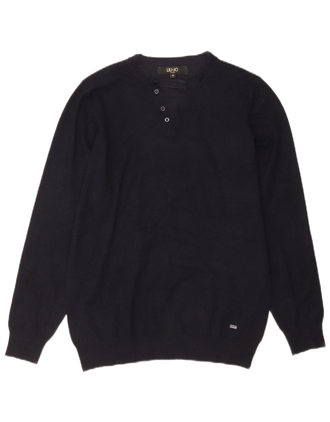 Liu Jo Suéter masculino com gola V e viscose azul marinho médio
