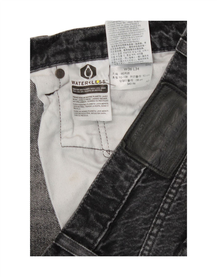 Calça jeans reta masculina Levi's W36 L31 algodão cinza