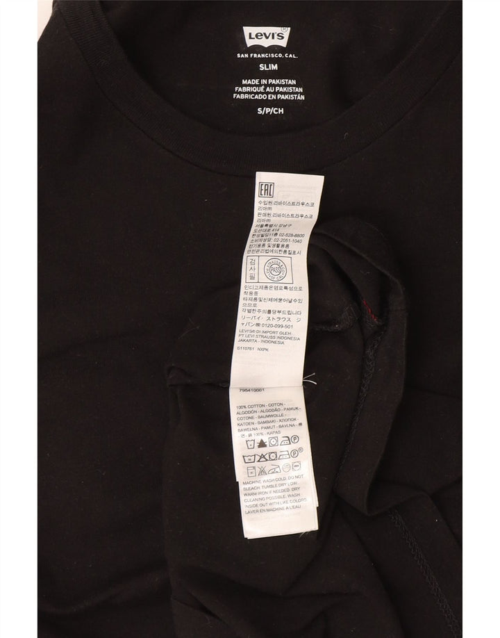 Camiseta masculina Levi's Slim Fit top pequeno algodão preto