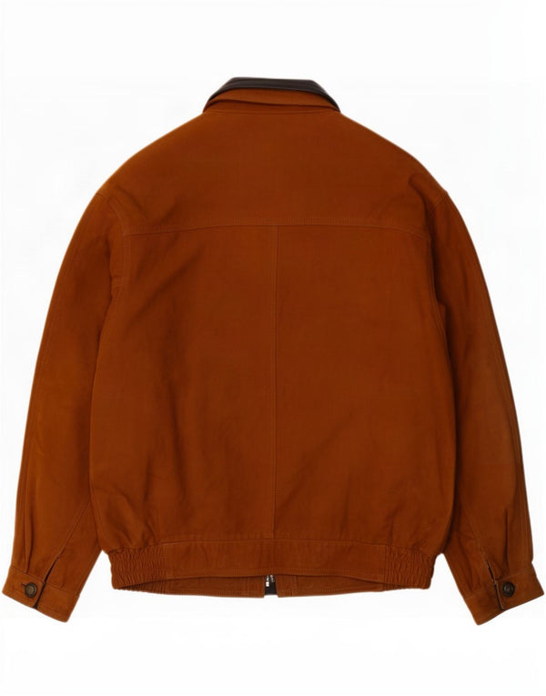 Jaqueta de couro masculina vintage IT 54 2XL Marrom
