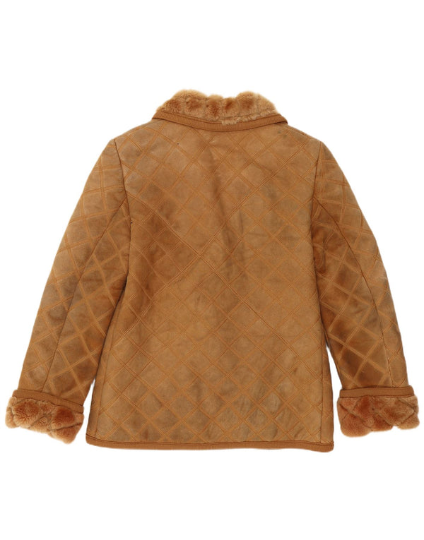 Jaqueta feminina Shearling Rupp & Taureck Couture Reino Unido 14 marrom médio