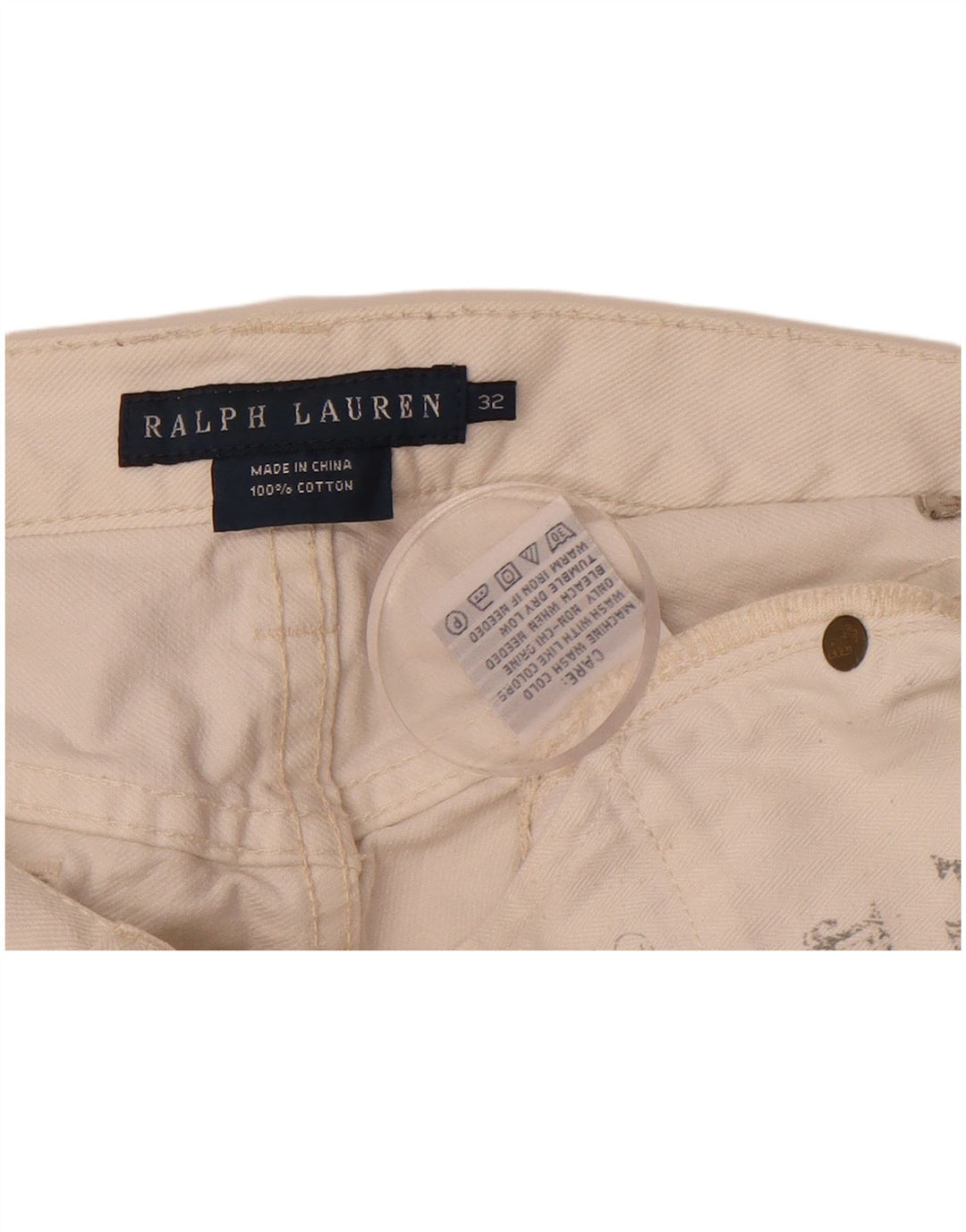 Jeans retos femininos RALPH LAUREN W32 L31 algodão branco