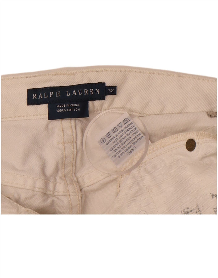 Jeans retos femininos RALPH LAUREN W32 L31 algodão branco