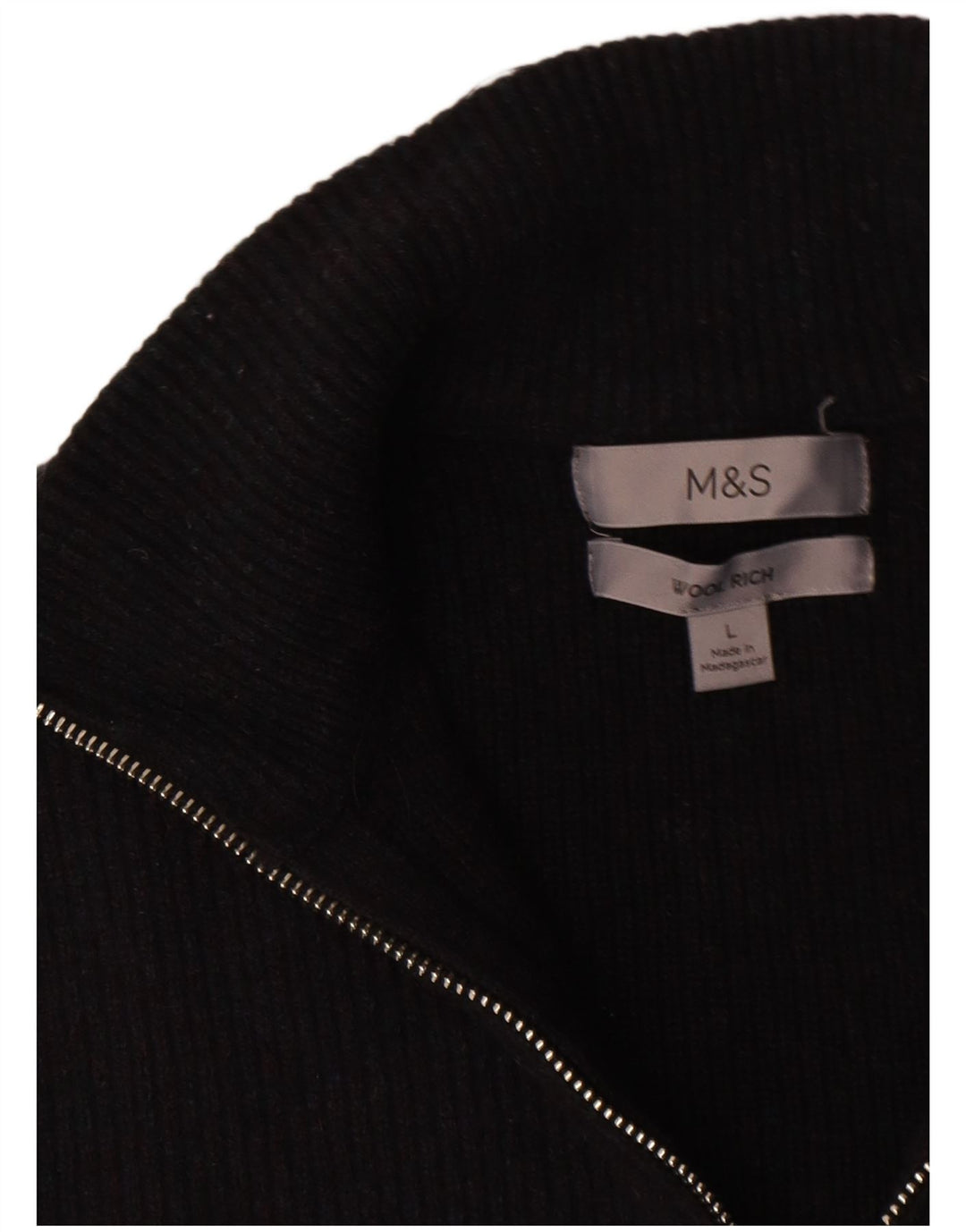 Suéter cardigã masculino Marks & Spencer grande lã azul marinho
