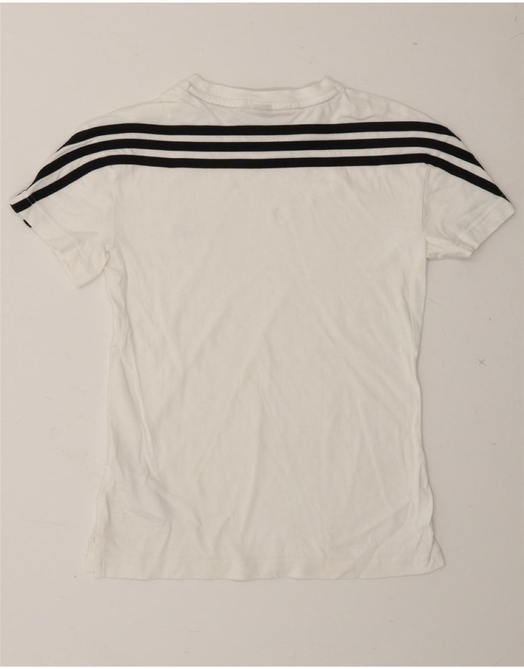 ADIDAS Girls T-Shirt Top 11-12 Years White Cotton Vintage Adidas and Second-Hand Adidas from Messina Hembry 