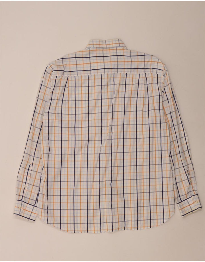Camisa masculina Paul & Shark tamanho 44 XL algodão xadrez branco