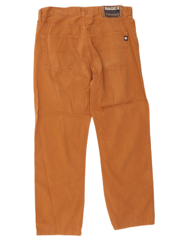 Calça masculina casual reta Navigare IT 50 grande W34 L28 algodão bege