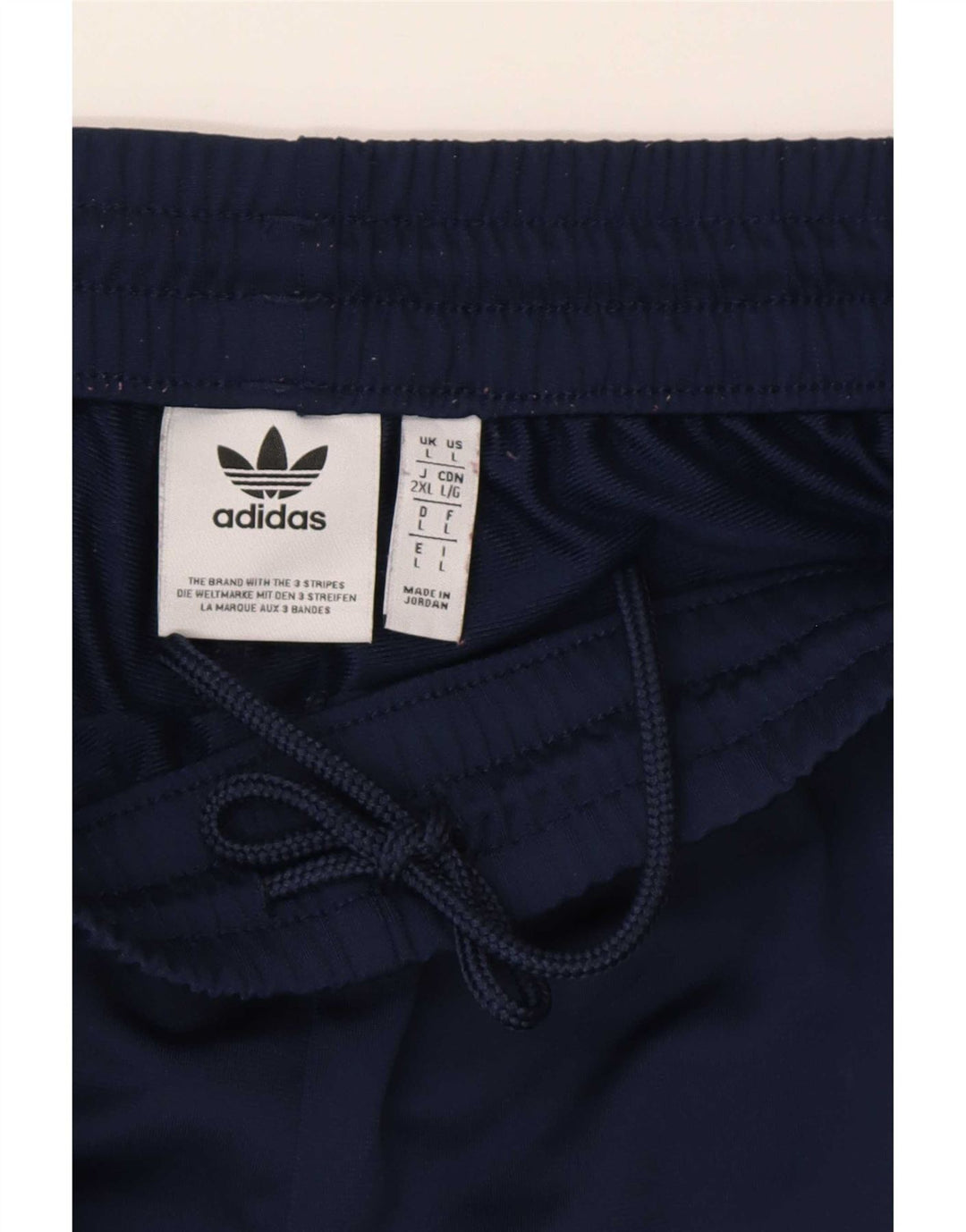 Calça de treino masculina Adidas grande poliéster azul marinho