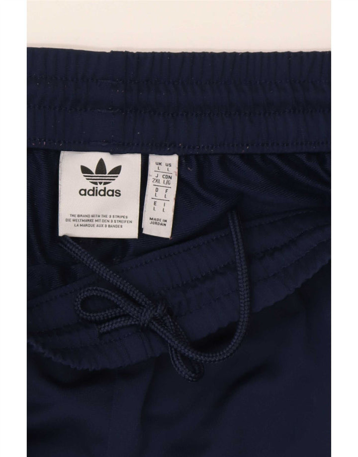 Calça de treino masculina Adidas grande poliéster azul marinho