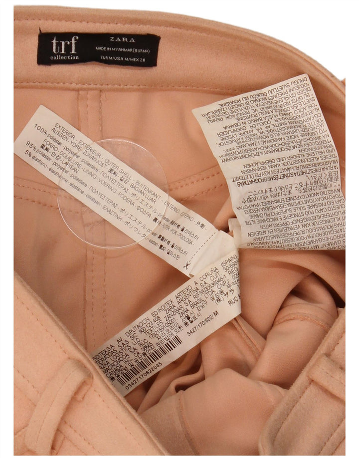 Zara Mini saia feminina média W28 L15 poliéster bege