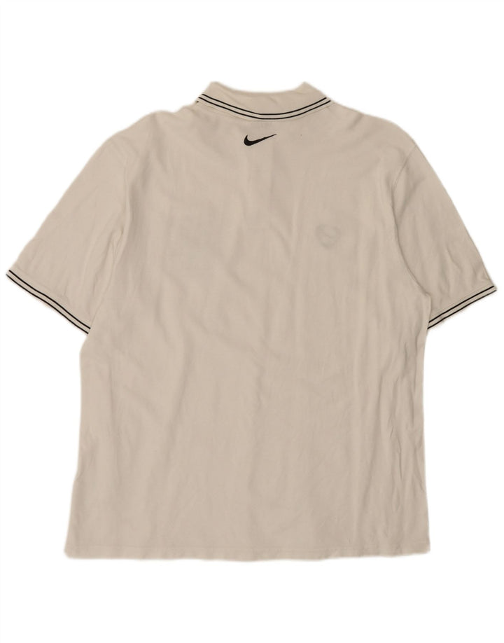 Camisa polo gráfica masculina Nike XL algodão branco