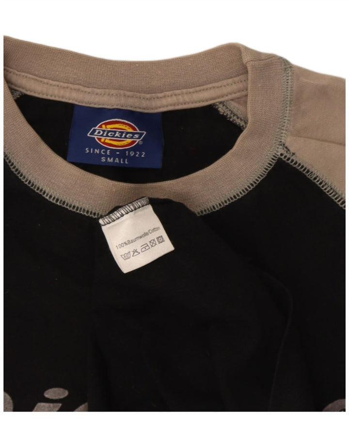 Top gráfico masculino Dickies manga comprida pequeno algodão colorblock preto