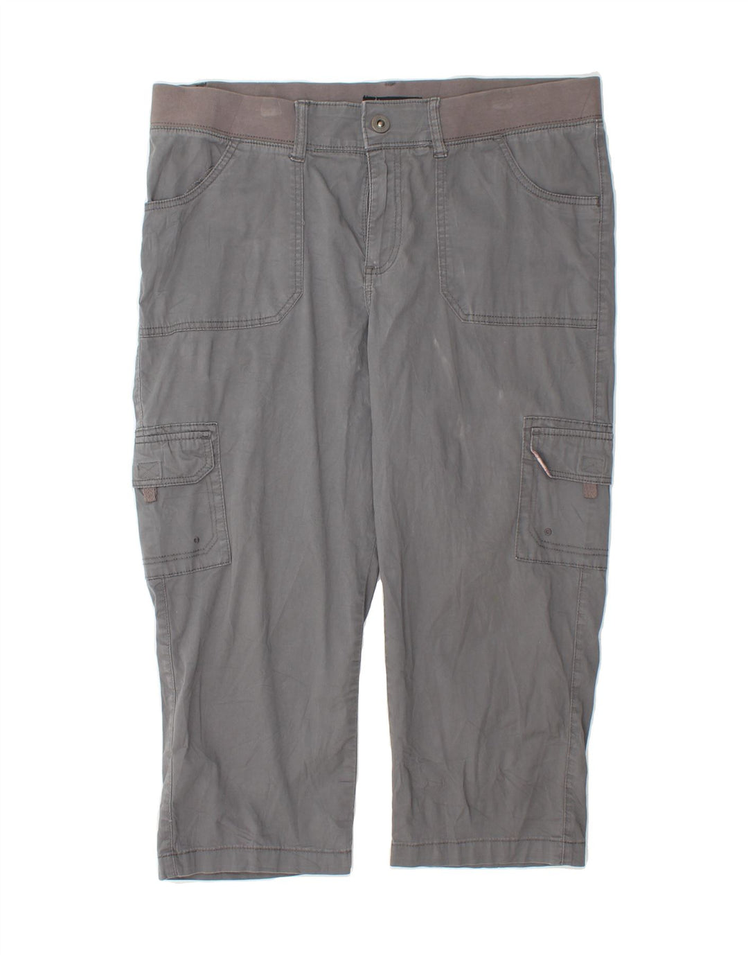 LEE Womens Straight Cargo Capri Trousers US 14 XL W38 L22 Grey Cotton Vintage Lee and Second-Hand Lee from Messina Hembry 