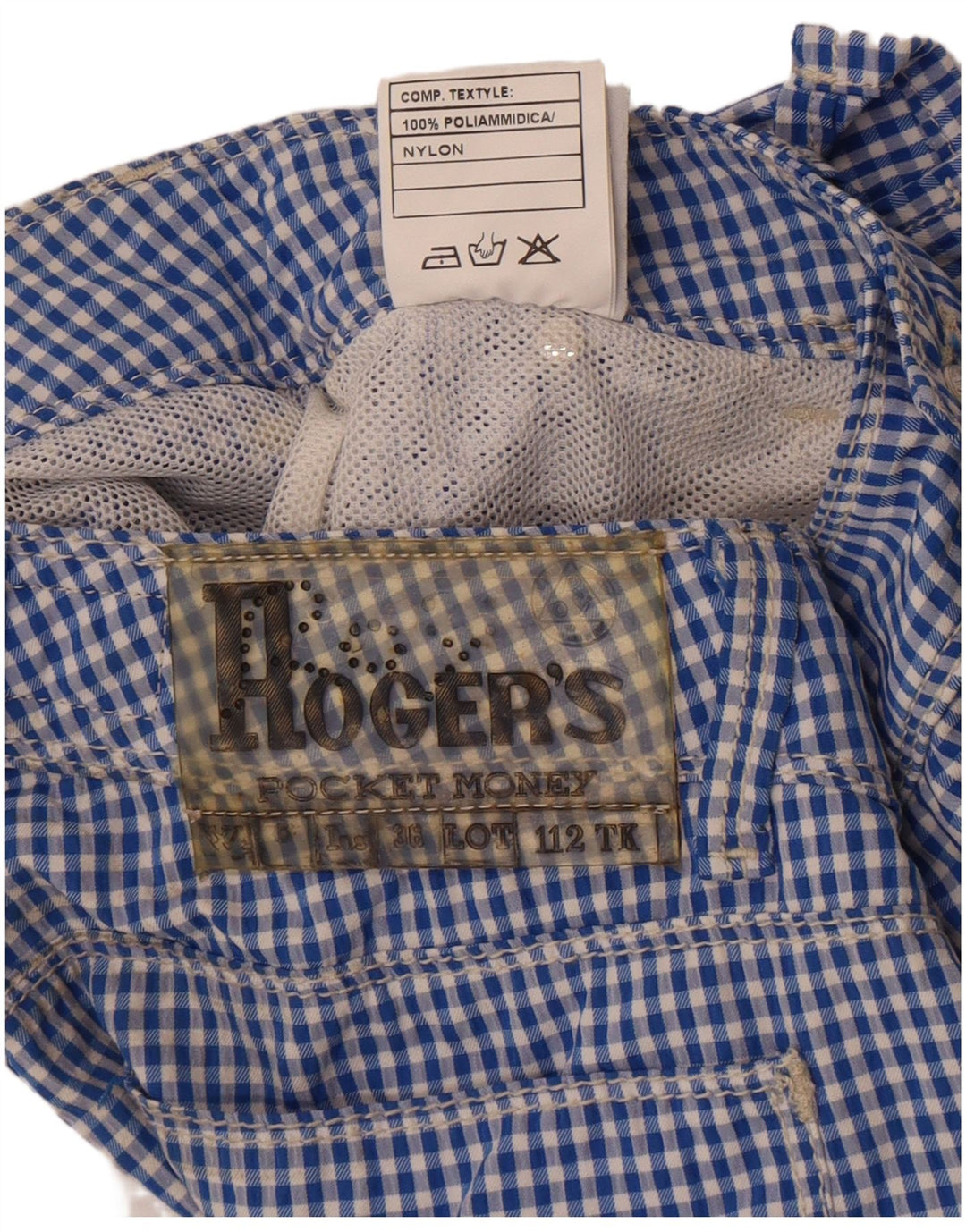 Roy Rogers Boys Chino Shorts 11-12 anos W26 Azul Gingham Poliamida
