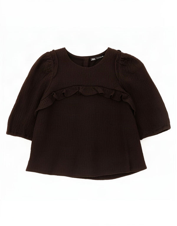 Blusa feminina Zara Top UK 6 XS algodão preto