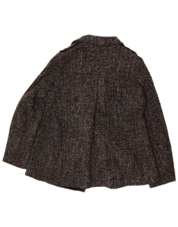 Roccobarocco Pea Coat feminino IT 48 XL poliéster manchado cinza
