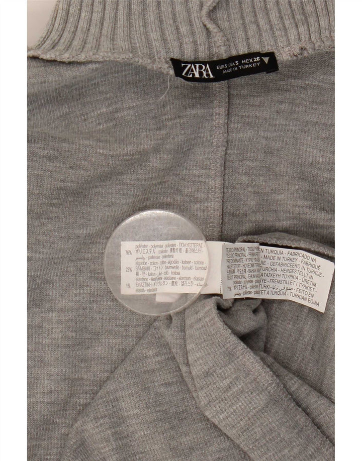 Zara Womens Vest Tank Top UK 10 Pequeno Poliéster Cinza