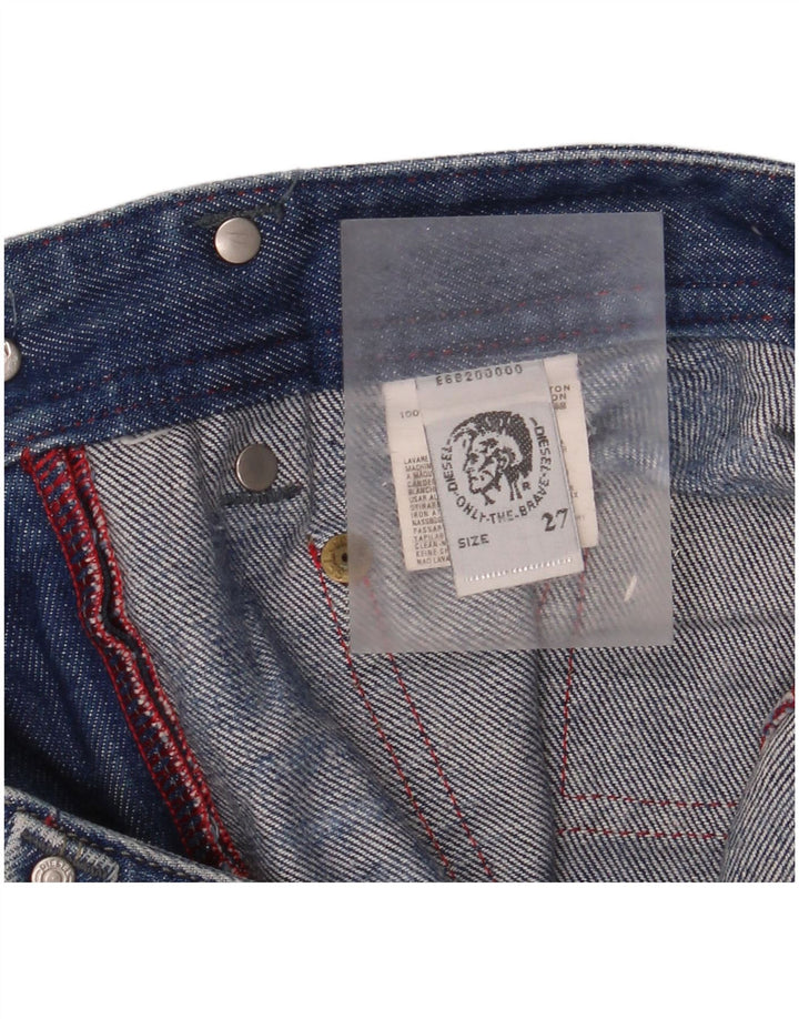 Jeans retos femininos diesel desgastados W30 L32 algodão azul