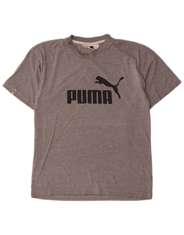 Camiseta masculina Puma Graphic Top cinza médio manchado