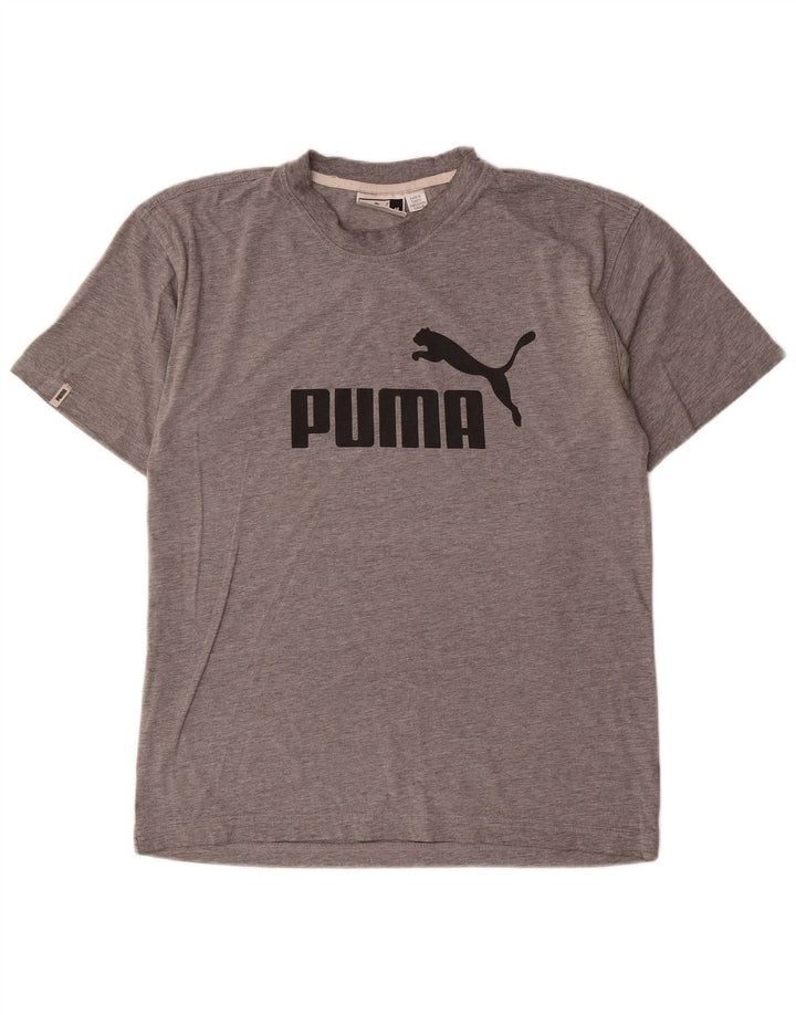 Camiseta masculina Puma Graphic Top cinza médio manchado