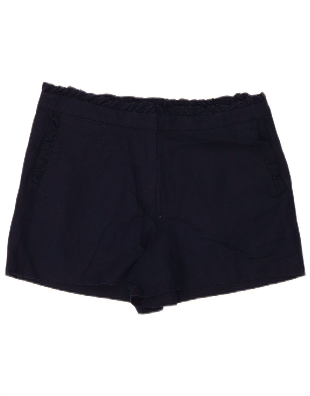 J. CREW Shorts Chino feminino de cintura alta US 10 Grande W30 Linho Azul Marinho