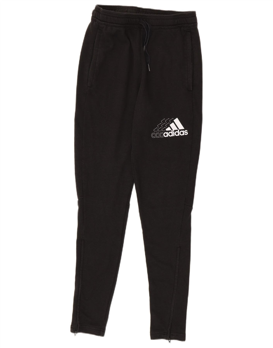 Calças de treino masculinas ADIDAS pequenas de algodão preto