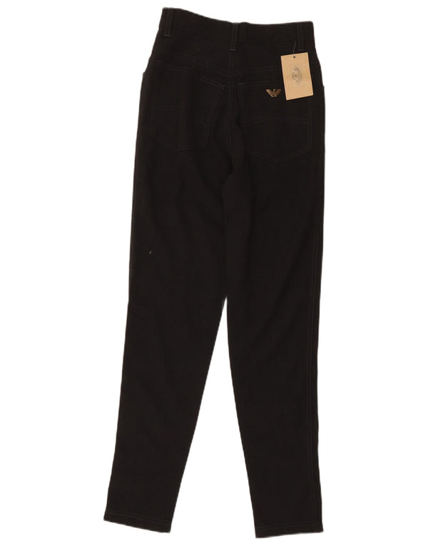 Calça feminina casual slim de cintura alta Armani W26 L28 poliéster preto