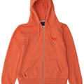 Suéter feminino Superdry com capuz e zíper grande UK 12 algodão laranja médio