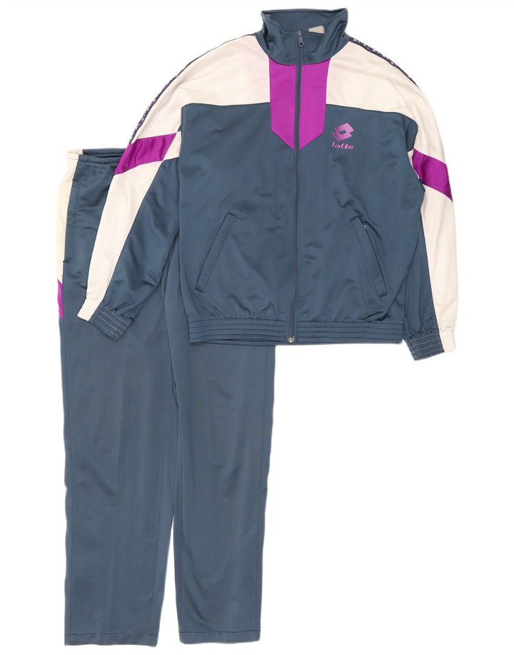 Lotto masculino gráfico completo agasalho médio azul marinho colorblock
