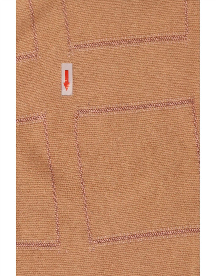 Suéter feminino vintage com gola redonda IT 44 médio rosa geométrico