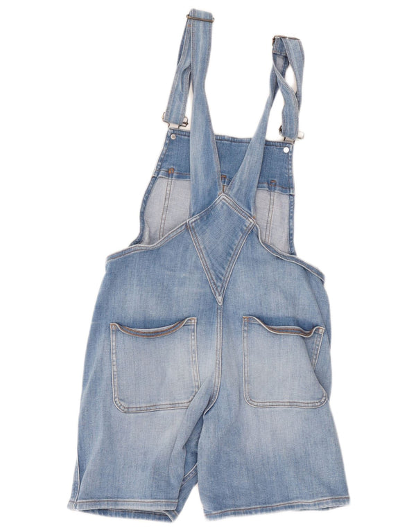 Shorts jeans feminino Fat Face Dungarees Reino Unido 10 pequeno W30 algodão azul