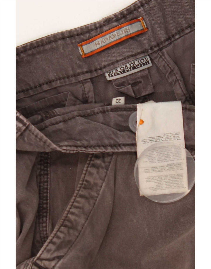 Shorts cargo masculino Napapijri W32 algodão cinza médio